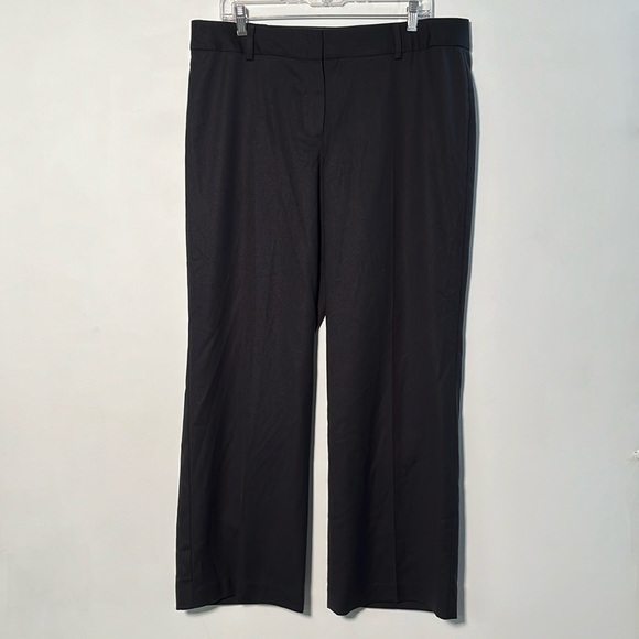 TALBOTS NWT "Heritage" Italian Wool Lined Straight Leg Black Career Trouser 16P - Picture 1 of 16